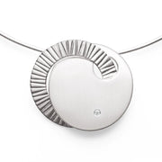 Sterling sølv Vedhæng mat, dia. 0,03CT W-SI3