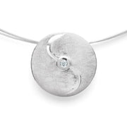 Sterling sølv Vedhæng mat, dia. 0,03CT W-SI2-SI3