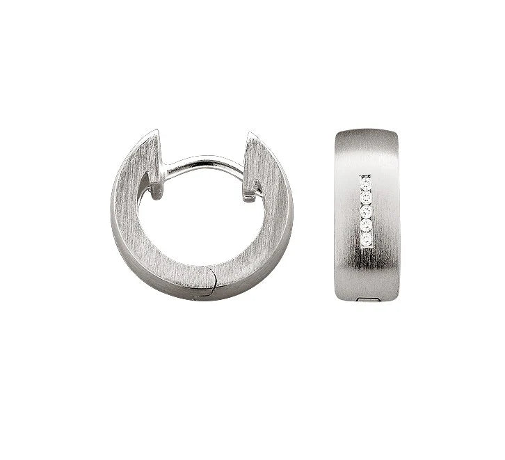 Sterling sølv creol mat, dia.er 0,05ct W-SI