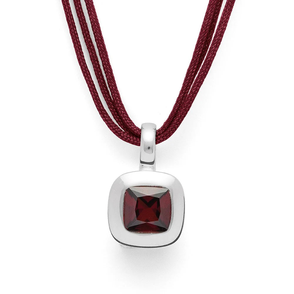 Sterling sølvVedhæng blank, Granat 1.30ct