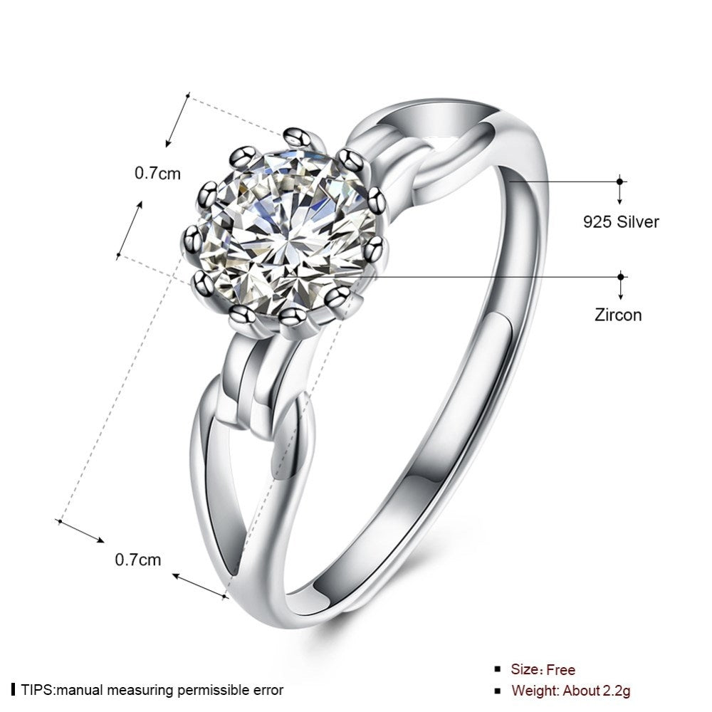 Sølv ring med blomst med zirconia sten