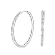 14kt. hvidguldscreoler m/dia. 0.15ct W/SI 23mm