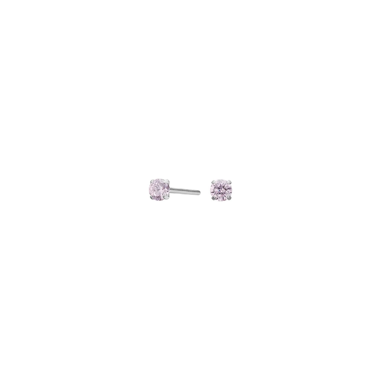 Titanium ørestikker 3mm. lyserød cz