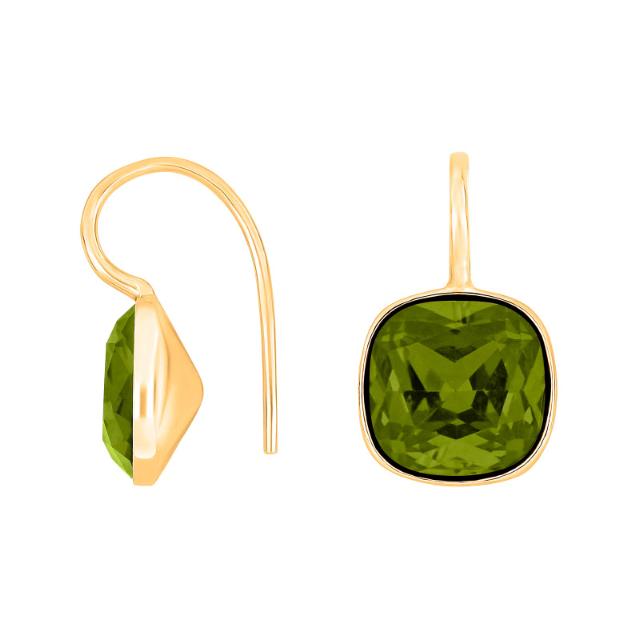 Forg. sølvøreh. m/kvartsglas facetteret farve61