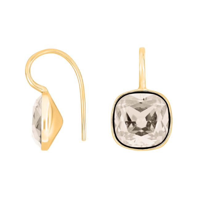 Forg. sølvøreh. m/kvartsglas facetteret farve75