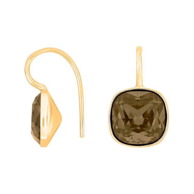 Forg. sølvøreh. m/kvartsglas facetteret farve86