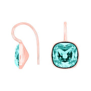 Rosafor sølvøreh m/kvartsglas facetteret farve25
