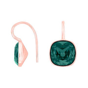 Rosafor sølvøreh m/kvartsglas facetteret farve25
