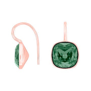 Rosafor sølvøreh m/kvartsglas facetteret farve25
