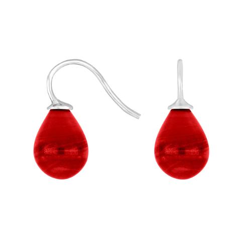 Rosafor sølvøreh m/kvartsglas facetteret farve25
