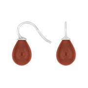 Rosafor sølvøreh m/kvartsglas facetteret farve25
