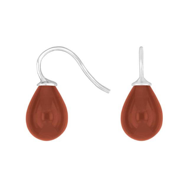 Rosafor sølvøreh m/kvartsglas facetteret farve25
