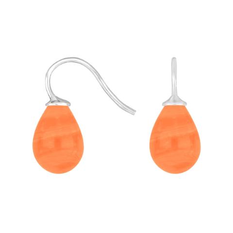 Rosafor sølvøreh m/kvartsglas facetteret farve25
