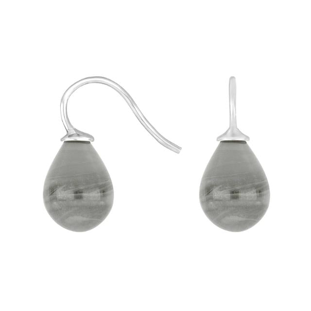 Rosafor sølvøreh m/kvartsglas facetteret farve25
