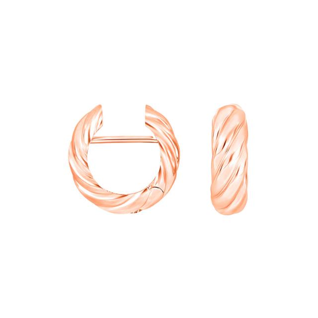 Rosaforg. sølv system-creoler Flora 17x6mm
