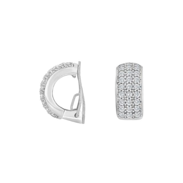 Rhod. sølv system-clips m/cz Kate 15x8mm