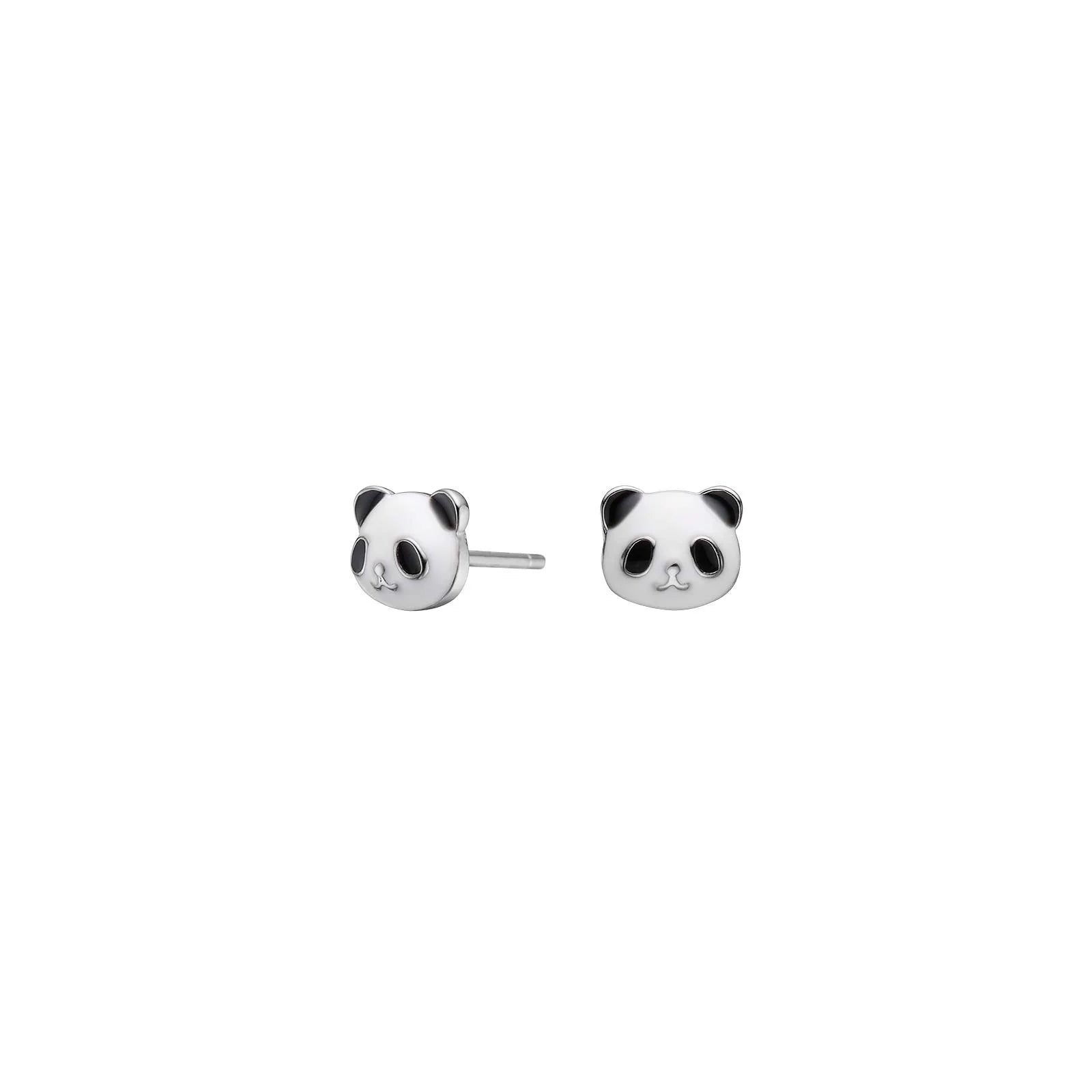 Rhd. sølvørestikker panda m/emalje