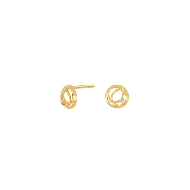 14kt. guldørestikker m. 0,02ct TW/SI