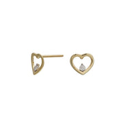 HEART 14kt. guldørestikker m/dia. 0.06ct W/SI