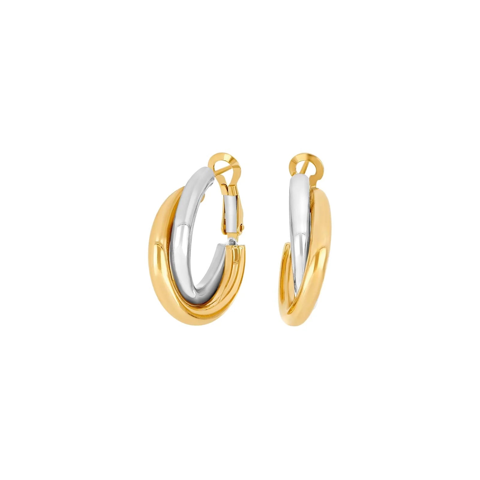 8kt. Guld creoler bicolor