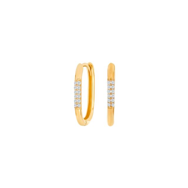 8kt. guldcreoler oval m/cz