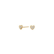 HEART 14kt. guldørestikker m/dia. 0.06ct W/SI