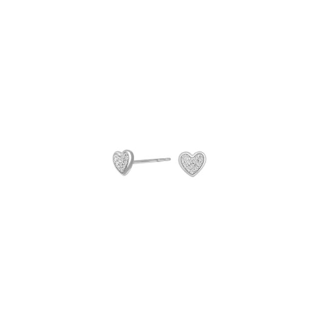 HEART 14kt. guldørestikker m/dia. 0.06ct W/SI