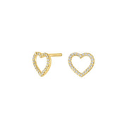 HEART 14kt. guldørestikker m/dia. 0.06ct W/SI