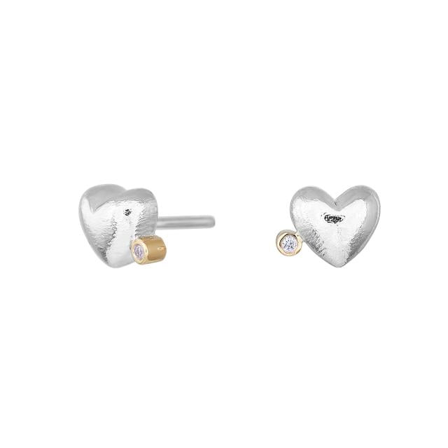 HEART 14kt. guldørestikker m/dia. 0.06ct W/SI