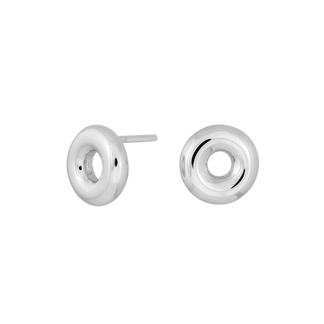 Sølv rhod. ørestik donut 9.5mm