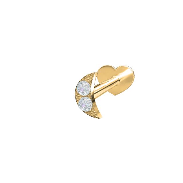 14kt. Labret måne m/ dia 0,008ct 3,5mm PIERCE52 1