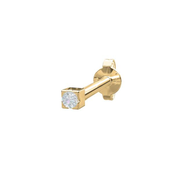 HEART 14kt. guldørestikker m/dia. 0.06ct W/SI