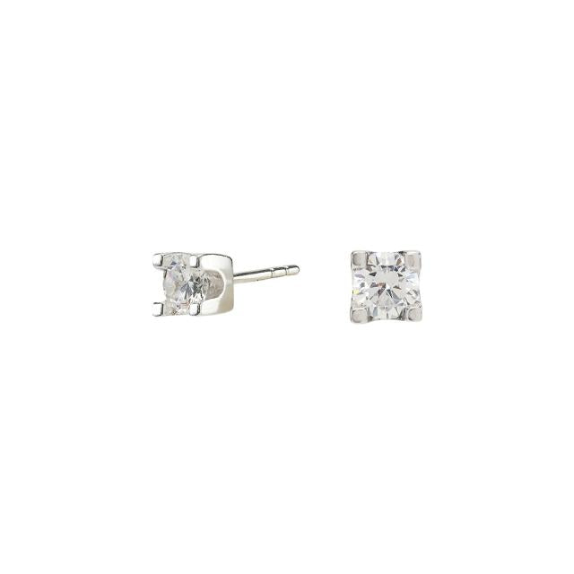 Rhd. sølv øreringe 4 grabber med 4,5mm cz