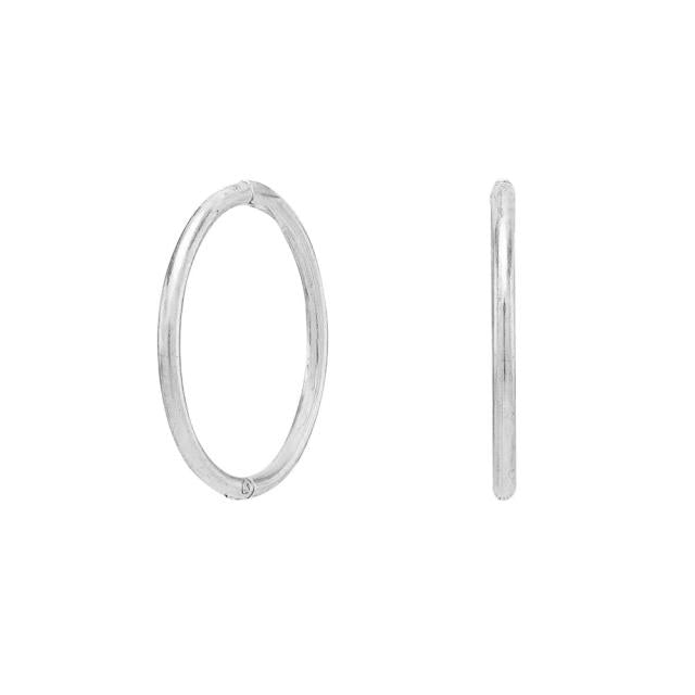 8kt. Hvidgulds creol 12mm dia. 1mm tråd