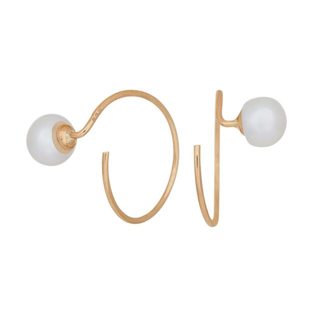 8kt. Guld creol med ferskvandsperle 15mm