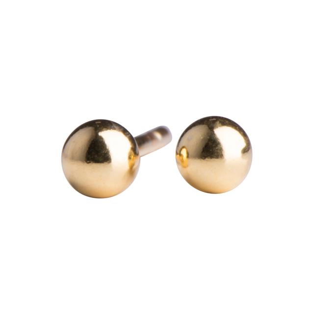 Titanium ørestikker 2 mm forgyldt kugle