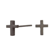 Titanium ørestikker kors matt