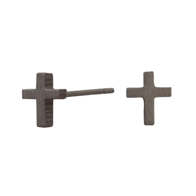 Titanium ørestikker kors matt