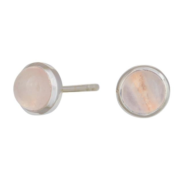 Rhd. sølv ørestikker SWEETS52 rosa quartz 7mm
