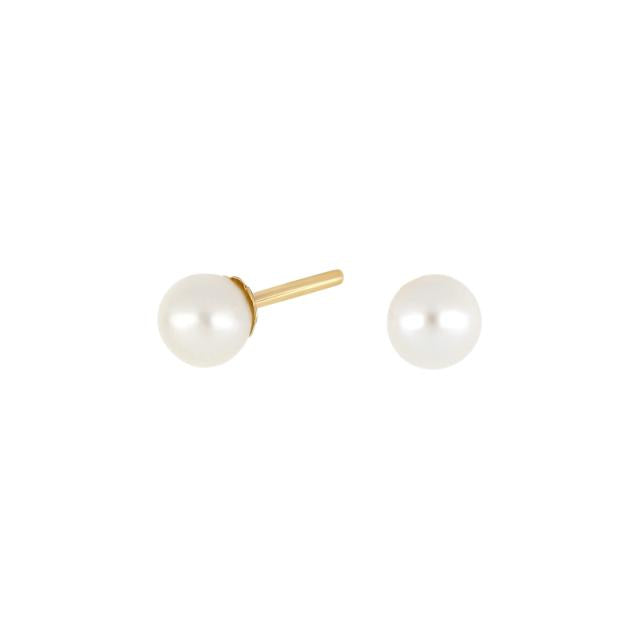 14kt. guldørestikker m/ferskvandsperle 4mm