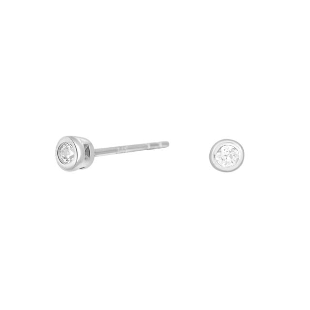 Rhod. Sølvørestikker m/ferskvandsperle 3mm