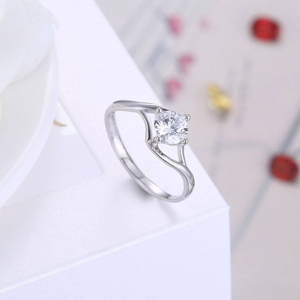 Sølv ring med zirconia sten