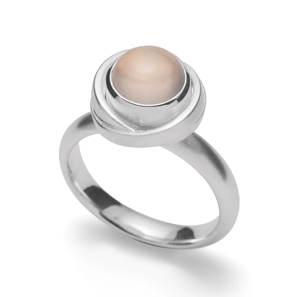 Sterling sølv Ring mat, rosenkvarts 1,98ct