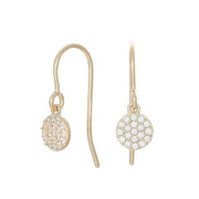 8kt. guldørehænger m/6mm cirkel pavering m/cz