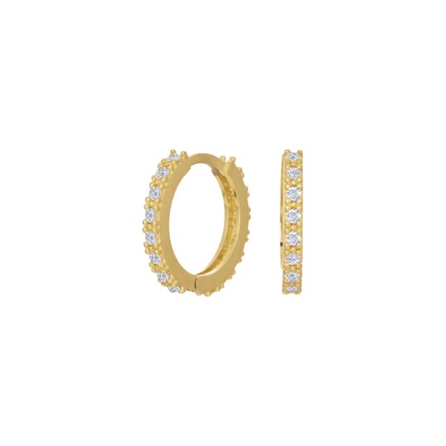 8kt. guldcreoler m/cz 13mm
