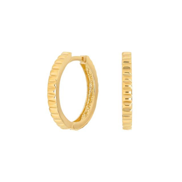 8kt. guldcreoler m. rillet mønster 18mm