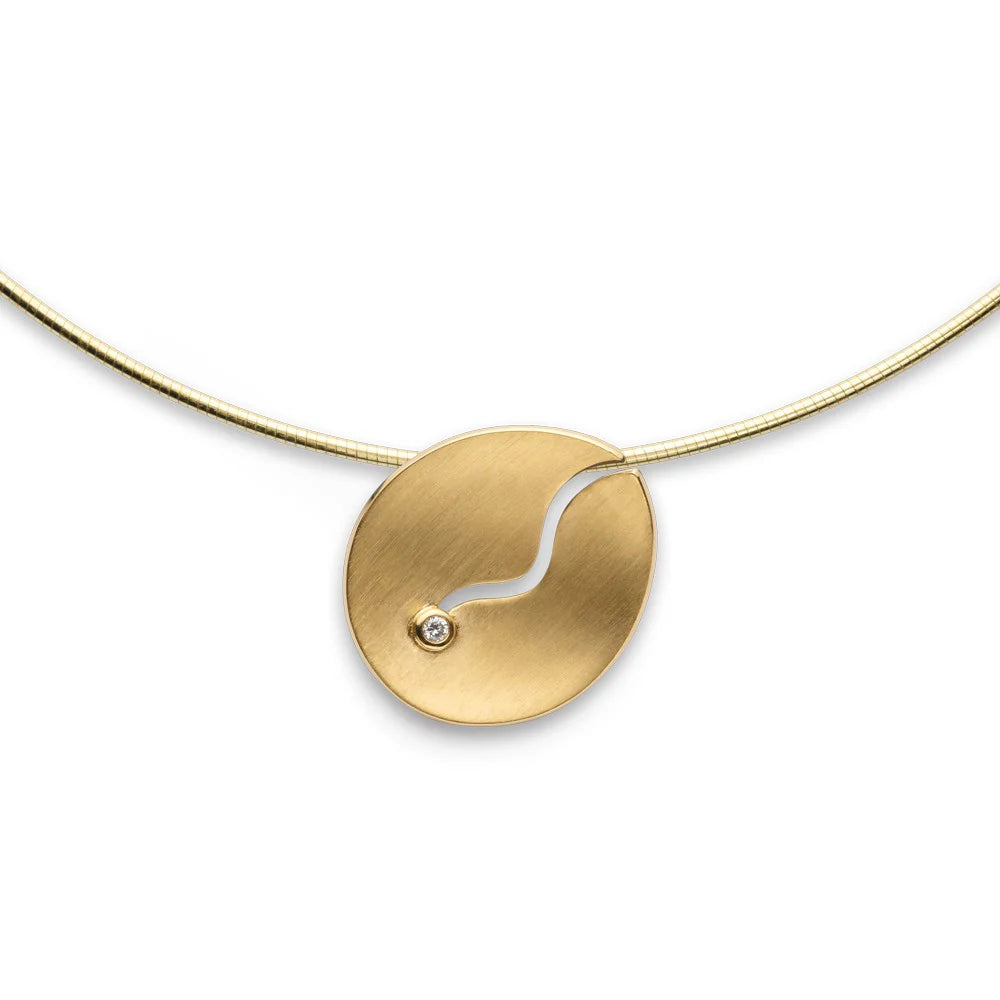 Sterling sølv Vedhæng, fg mat/blank, brillant 0,03ct W-SI