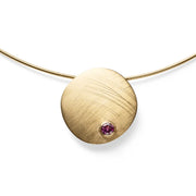 18 karat guld Vedhæng mat/børstet, rhodolit 0,35ct
