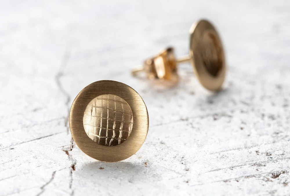 18 karat guld ørehænger mat/børstet