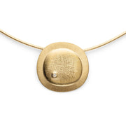 18 karat guld Vedhæng mat/børstet, br. 0,02ct W-SI